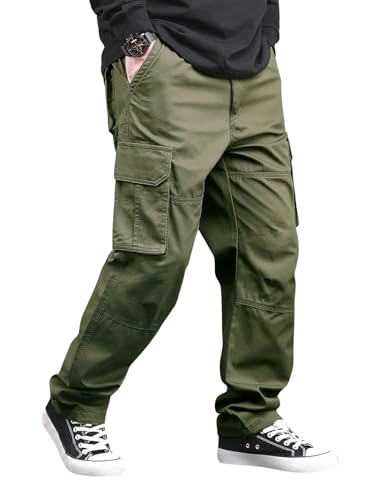 Lymio Men Cargo || Men Cargo Pants || Men Cargo Pants Cotton || Cargos for Men (Cargo-46-49) (in, Alpha, XL, Green)
