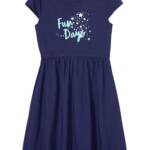 Jam & Honey Girls 100% Cotton Printed Knee Length One Piece Dress | Age 2-12 Years