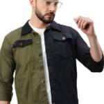 VOXATI Mens Dual Color Denim Jacket kjt2024-l_Multicolor_L