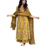 Yashika Women's Regular Cotton Blend Floral Printed Kurta Plazzo Set with Dupatta Suitable for Every Indian Occasion (AZ-YS-OG-KS2171-Parent_Yellow
