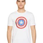 Men's Graphic Regular T-Shirt (SYM-A23-TSH-31-M_Bright White,Shield L)