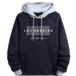 Trillion Men's Regular Fit Printed Polyester Blend Hoodie | Sweatshirt for Men (Navy:Grey, 2XL)