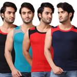 Dollar Bigboss Men's Assorted Pack of 4 Gym Vest (8905559859449_MBB-05-PO4-L)