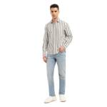 Levi's Men's Striped Slim Fit Shirt (32907-0481_Green