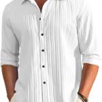 FINIVO FASHION Textured Shirts for Men || Casual Shirt for Men || Shirt for Men|| Men Stylish Shirt || Men Fancy Shirt || Men Full Sleeve Shirt || Plain Shirts for Men White