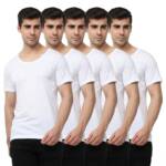 OTOMAN Men's Super Combed Cotton Half Sleeve Vests | Ultra Soft Fabric | Made in India | White | Pack of 5