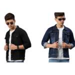 VOXATI Men's Denim Jacket kjt204xy-m_Black_M Men's Denim Jacket kjt222xy-m_Dark Blue_M