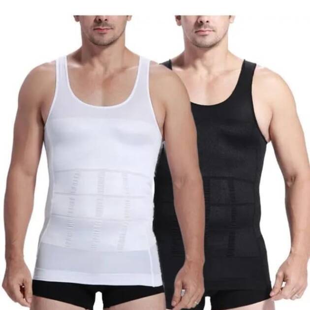 QUICKMOVE Tummy Tucker Vest for Men’s Slimming Body Shaper Vest Abs Abdomen Slim Stretchable Tummy Control Vest Shapewear Undershirt Gym Workout