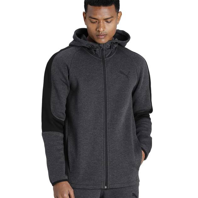 Puma Men's Casual Regular Fit Hooded Neck Cotton Hoodie (58581207_Grey_Medium)