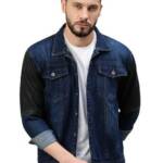 VOXATI Mens Dual Color Washed Denim Jacket kjt4542-m_Multicolor_M
