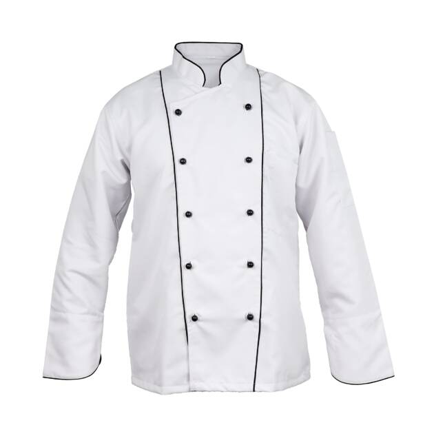 BAKERS PARDISE Chef Coat For Men And Women with Full Sleeve Polycotton Unisex Chef Jacket for Cooking | Comfortable & Stylish Double-Breasted Chef Dress With Reversible Closure-(XXL-44 White,Black)