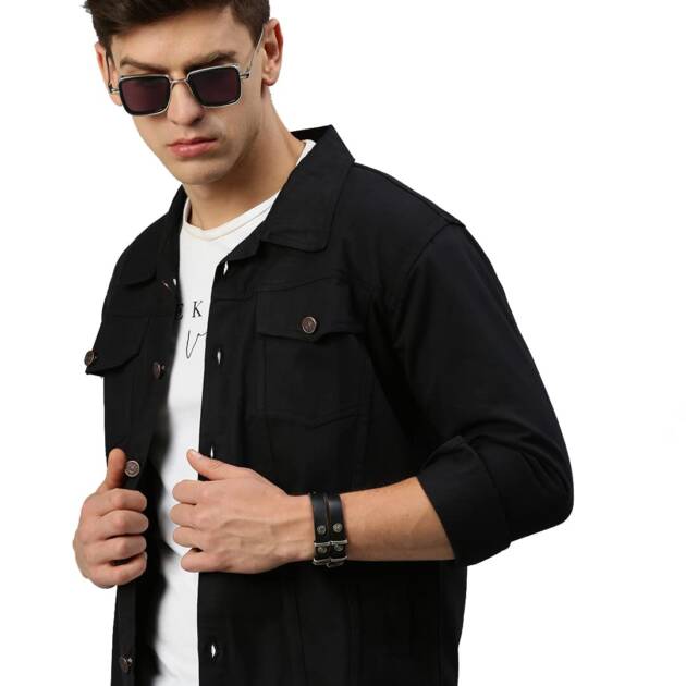 VOXATI Men's Denim Jacket kjt204xy-m_Black_M
