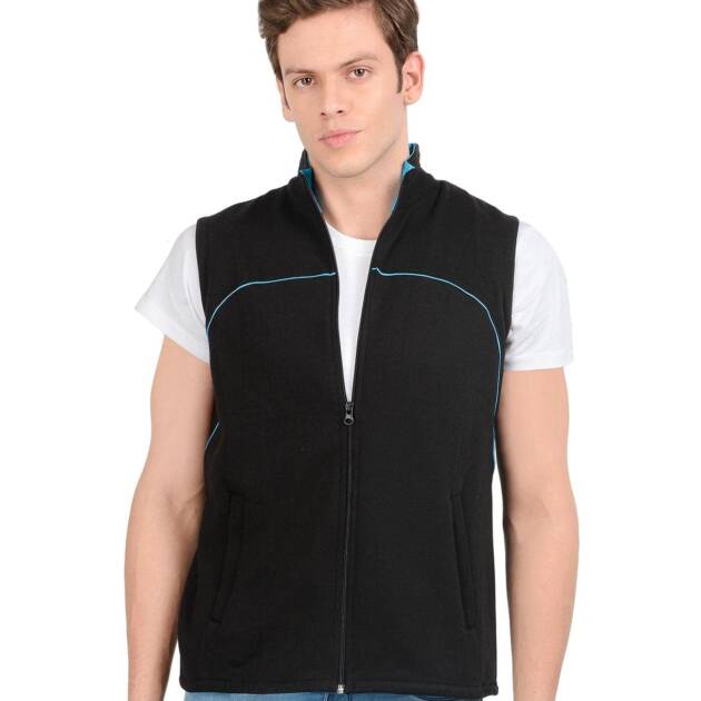Scott International Men's Cotton Regular Fit Sleeveless Casual Jacket (FBA jslv1l_Black_Large)