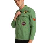 VOXATI Men's Slim Fit Denim Jacket kjtv317-xxxxl_Green_XXXX-Large