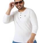 Urbano Plus Men's White Solid Henley Neck Regular Fit Full Sleeve Cotton T-Shirt (plushenteep-full-white-3xl)