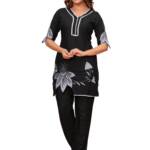 FABNEX kurta set for women | Women Kurta | Women Kurta Sets Kurtis | Women Kurta Pant Set | Women Kurta Pant Set Women (K-115-Black-XL)