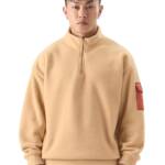 The Souled Store Zip-Up: Beige Men Oversized Sweatshirts Sweatshirts Hoodies Pullovers Crewneck Hooded Zip-Up Graphic Printed Solid Color Block Sportswear Casual Warm Cozy Comfortable Winter Fall
