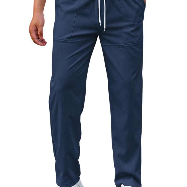 SHIENZY Men's Regular Casual Pants (1640_HTP-36_Navy Blue