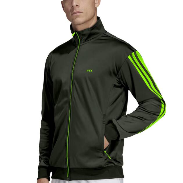 FTX Men Solid High Neck Dark Green Sports Jacket (840_3)_S