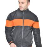 CHKOKKO Men's Winter Wear Varsity Jacket With Ribbed Cuffs Brown Black Size M