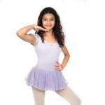 IKAANYA Girls Cap Sleeves Leotard Dress - Ideal for Ballet, Dance, Performance, Stage wear, Party, Dress up Ages (3-12) (Lavender, 6-7 Years)