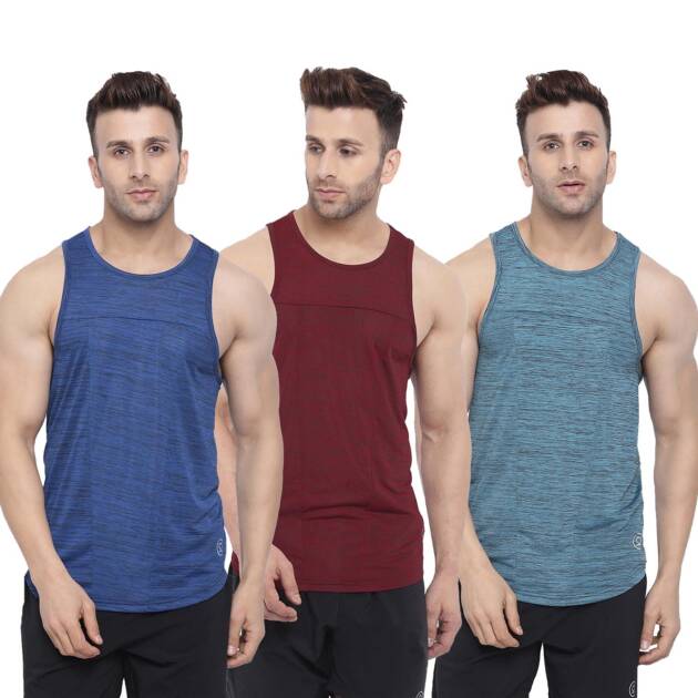 CHKOKKO Men Gym Tank Tops Sports Sleeveless Vest Multicolor XL