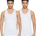 Rupa Men 2PC RN Vest, White, 90 (Pack of 2)