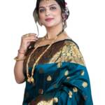 C J Enterprise Women's Banarasi Saree Pure Kanjivaram Silk Saree Soft Design Wear Pattu Sarees Latest Cotton With Blouse Piece Kanchipuram for Wedding sadi new ladies 2025 (Vruksh-51) (Peacock Blue)