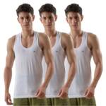LUX VENUS Men's Cotton Vest (Pack of 3) (85) White