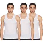 Dixcy Scott Men's Innerwear Regulart Fit Solid (Pack of 3) (Comfort Vest RN_White_L)