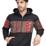 BULLMER Trendy Colourblock Fleece Hooded Neck Regular Hoodie Sweatshirt for Men/Black/Medium