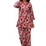 LookMark Women's Latest Printed Cotton Blend Straight Kurta and Palazzo Pant Set (AZ-LM-OG1-KS2163-L) Maroon