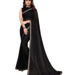 Yashika Women's Lycra Blend Saree (AARIYA Black