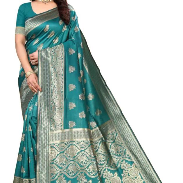 Sugathari Women's Banarasi Saree Pure Kanjivaram Silk Saree Soft new ladies 2023 Design Wear Pattu Sarees Latest Cotton Party Sari collections With Blouse Piece for Wedding sadi (PARI 63 RAMA)