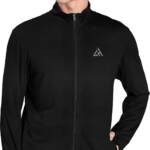 London Hills Full Sleeve Polyester Standard Length Full Zip with Pocket Solid Men's Sports Track Jacket Black Large