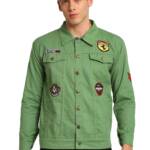VOXATI Men's Slim Fit Denim Jacket kjt317-m_Green_Medium