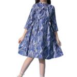 Fashion Dream Girl's Printed Knee Length Dresses|Frock for Girls|Kids Midi Dress for Girls|Western Dress(FDGFRK00353 BLU 40_Blue_13-14Yrs)