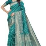 Shasmi Women's Banarasi Saree Pure Kanjivaram Silk Saree Soft new ladies 2025 Design Wear Pattu Sarees Latest Party Sari collections With Blouse Piece for Wedding sadi (PARI-215 RAMA)