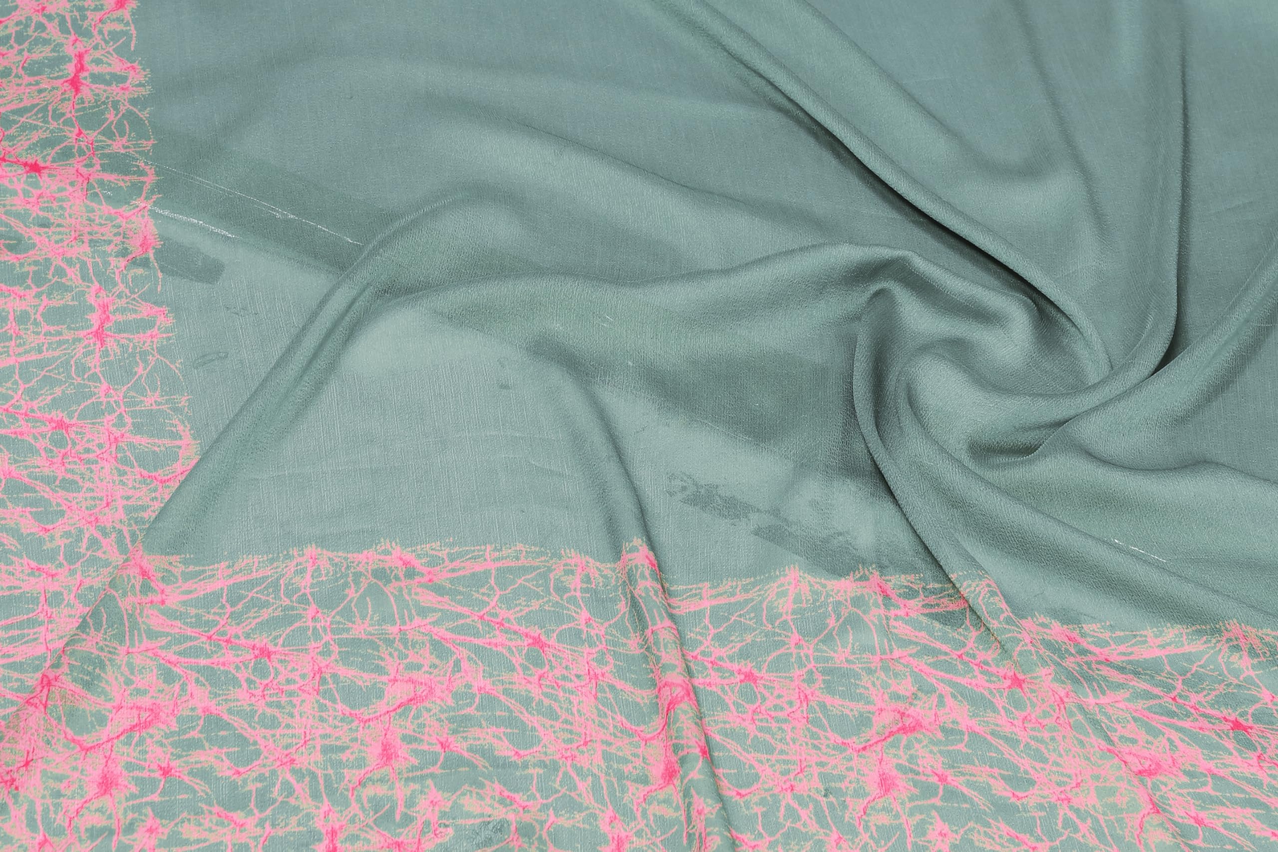 MIRCHI FASHION Chiffon Georgette Abstract Printed Sarees for Women with Blouse Piece (40823-Pastel Teal) - Image 5