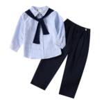 Hopscotch Boys Pure Cotton Pant set in Blue Color For Ages (6-7Years)