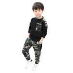 SAGAR IMPEX Boy's Solid Cotton Blend Full Sleeves Round Neck Commando Style Comfortable Casual Wear T-Shirt & Pant Set (Black, 6 Years)