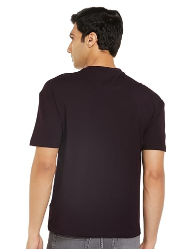 Van Heusen Men's Modern Fit T-Shirt (VDKCEDSFB53350_Wine - Image 4