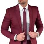 Men's Formal Maroon, Single Breasted Blazer, Business Casual Style (in, Numeric, 40, Maroon)