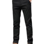 GRECIILOOKS Men Relaxed Fit Mid Rise Trouser Pants (GL-TP-1032-S-BLACK)
