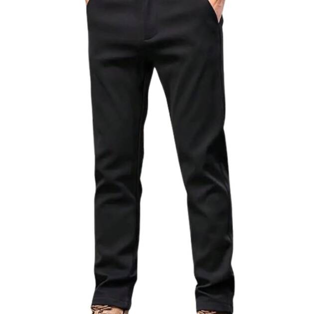 GRECIILOOKS Men Relaxed Fit Mid Rise Trouser Pants (GL-TP-1032-S-BLACK)