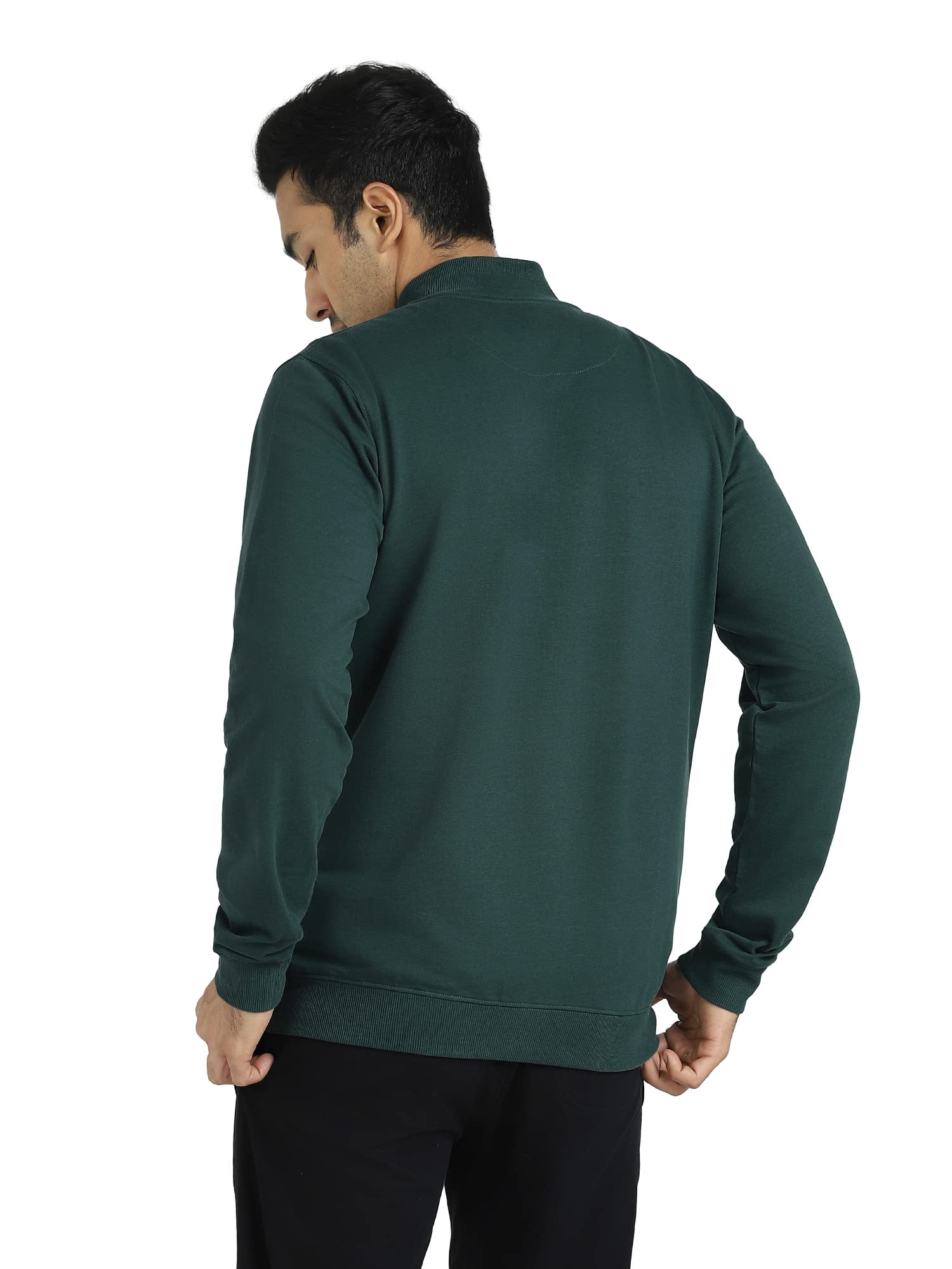 XYXX Cruze French Terry Cotton Zip-Up Jacket (S; Forest Green) - Image 8