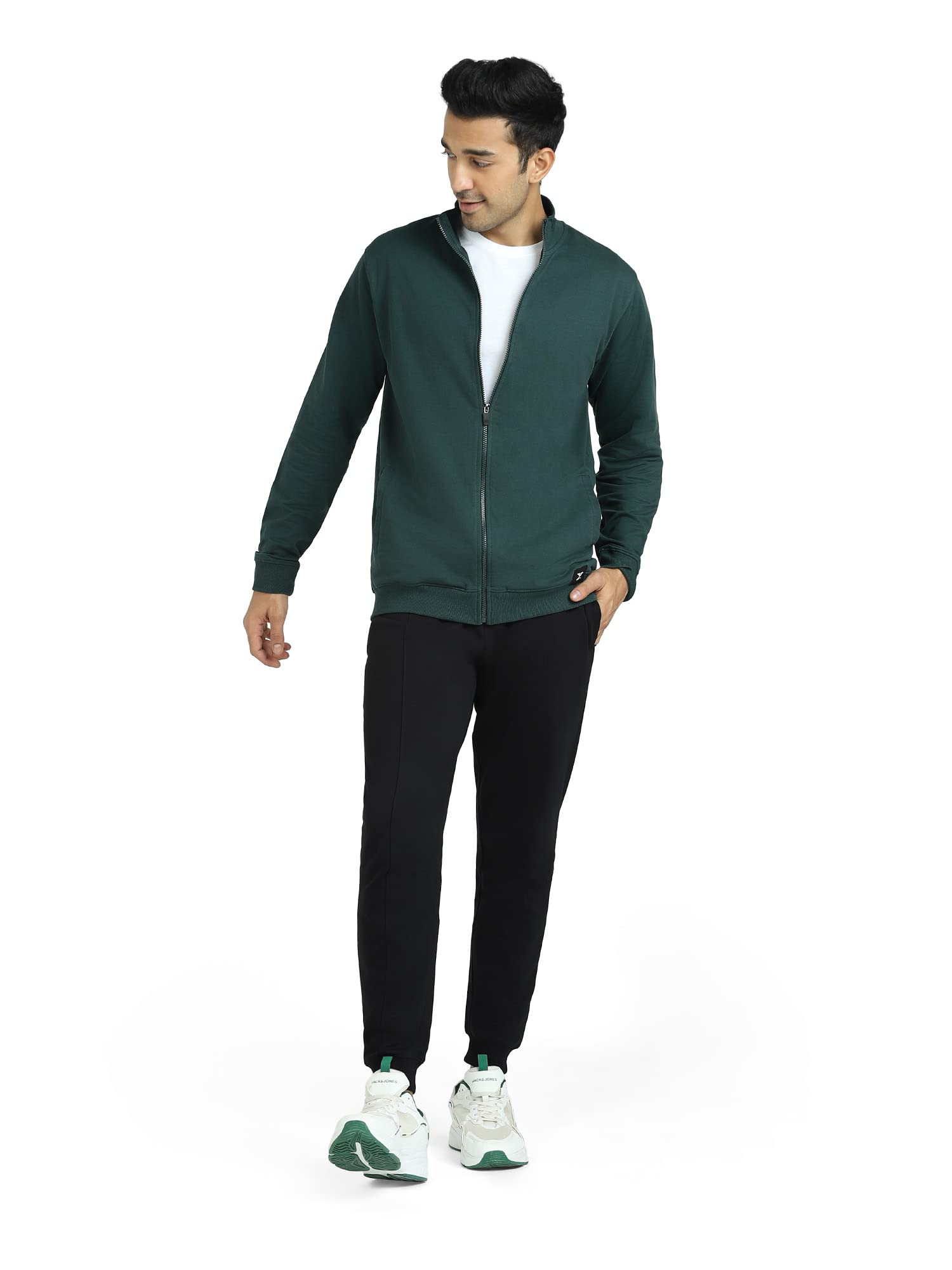 XYXX Cruze French Terry Cotton Zip-Up Jacket (S; Forest Green) - Image 7