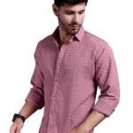 TAGAS Men's Regular Fit Shirt (MS-Hexa-Pink-M