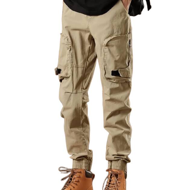 Lymio Casual Cotton Cargo Pant for Men || Mens Cargo Pants (Cargo 105-108) (in, Alpha, M, Regular, Khaki)