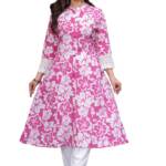 rytras Women's Pure Cotton Printed A-Line Kurta Set with Palazzo Pants - Ethnic Wear, Pink(RYT619-New,3XL)